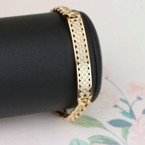 "Rose Gold Bracelet with Diamond Cut Lattice Design, XPBL0945 - Picture 7 of 12